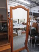 A pine cheval mirror