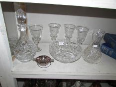 A mixed lot of glass ware including decanter