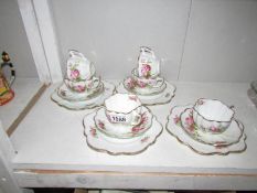 An 18 piece floral decorated tea set