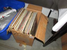 A box of LP records