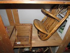 2 bamboo wall shelves