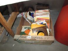 A box of 45 rpm records