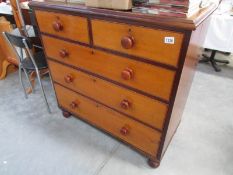 A good Victorian 2 over 3 mahogany veneered chest of drawers