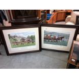 2 framed racing prints