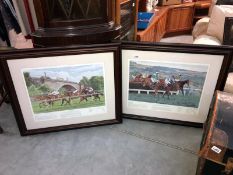 2 framed racing prints