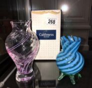 A Caithness glass vase and one other
