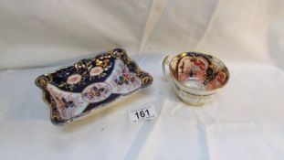 A Royal Crown Derby style cup and dish