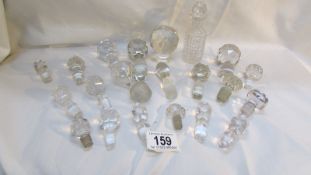 A quantity of glass decanter stoppers etc