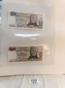 An album of approximately 60 uncirculated and high quality world bank notes