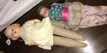 2 vintage dolls