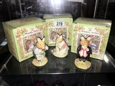 3 boxed Royal Doulton Brambley Edge figures, Mr Appleby, Clover and Dusty Dogwood