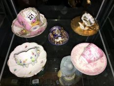 5 vintage tea cups and saucers