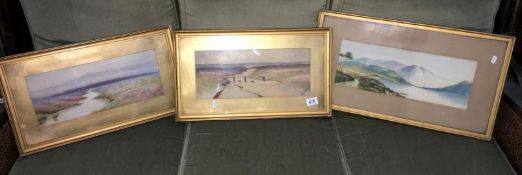 3 framed and glazed water colours