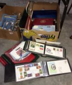 A box of albums and binders etc, stamps from around the world