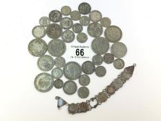 A quantity of pre 1947 British silver coins, approx. 212g