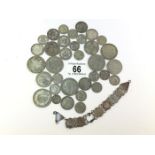 A quantity of pre 1947 British silver coins, approx. 212g