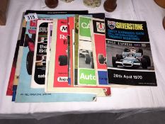 A collection of Silverstone, Mallery Park, Cranwell Park programmes, mainly 1969-1971 and 2 Frank