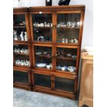 An oak cabinet/bookcase