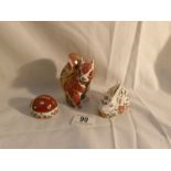 3 Royal Crown Derby figures being Squirrel, Rabbit and Ladybird