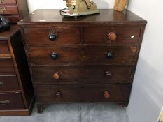 A 2 over 3 chest of drawers