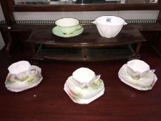 3 Shelley trio's, a Shelley cup and saucer and a Shelley sugar bowl