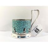 A USSR enamel on silver plate penguin design coffee cup holder