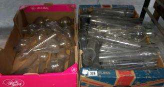 2 boxes of glass oil lamp chimneys