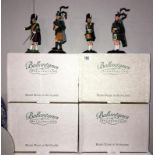 4 boxed Scottish Piper figures