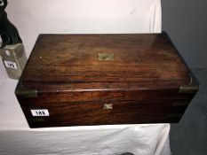 A Georgian brass bound writing box