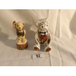 A Royal Crown Derby teddy bear and a Royal Worcester teddy bear