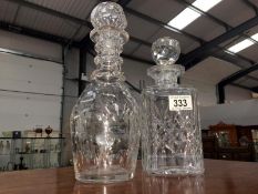 2 good quality cut glass decanters