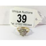 An 18ct yellow gold floral diamond ring, size P