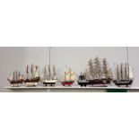 A collection of model sailing boats