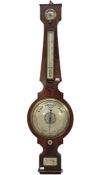 A Georgian walnut barometer by John Thompson, optician, Nottingham