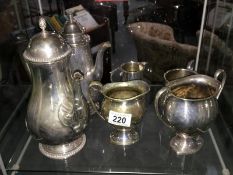 Two 3 piece silver plated coffee sets