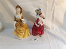 2 Royal Doulton figurines 'Sandra' and 'Christmas Morn'