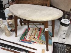 A retro dressing table stool