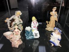 5 Edwardian bisque figurine strikers