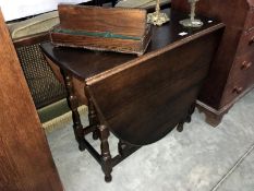 An oak gate leg table