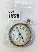 A large white metal pocket watch A/F