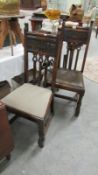 A pair of oak chairs