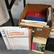 A box of philatelic books and catalogues