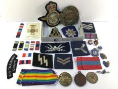 A mixed lot of cloth and metal badges