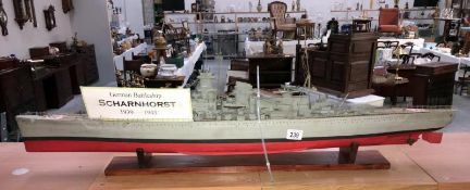 A model of the German battle ship 'Scharnhorst', 1939-1943