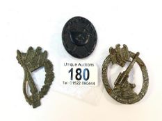 3 old German military badges