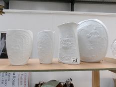 4 Kaiser porcelain vases