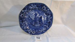 A Wedgwood blue and white plate