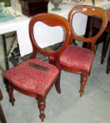 A pair of mahogany chairs