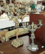 2 ornate candelabra