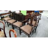 3 dining chairs and 2 matching carver chairs